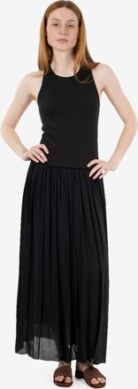 SOLOTRE Abito lungo nero in cotone