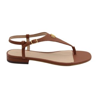 Polo Ralph Lauren Schoenen, Dames, Bruin, 40 EU, Leer, Play leren teenslipper