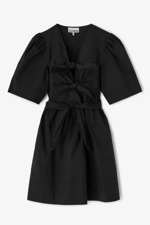 Ganni Black Cotton Mini Dress - Size 10/12 Organic
