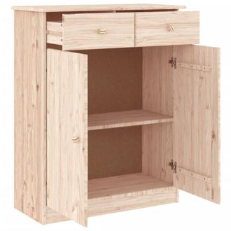 Berkfield Home Shoe Cabinet ALTA 77x35x96 cm Solid Wood Pine in Light Oak | Size: 77 x 35 x 96 cm