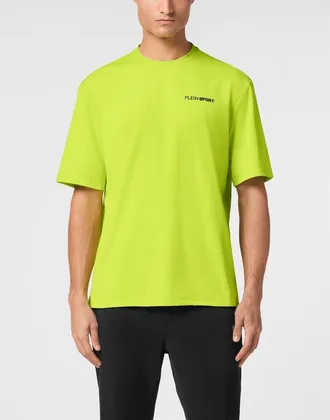 Plein Sport Micro Rib T-Shirt Round Neck Ss Men in Yellowfluo at Nordstrom, Size Xxx-Large