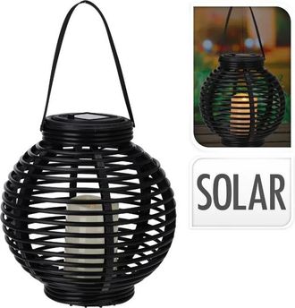 Progarden Linterna Solar Negra Bola 21 Cm Led Amarillo