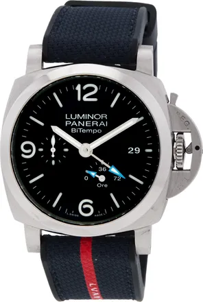 Officine Panerai Pre-owned Panerai Luminor BiTempo Automatic Black Dial Mens Watch PAM01360
