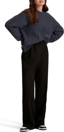 Favorite Daughter Oversize Cable Knit Sweater in Navy at Nordstrom, Size Small