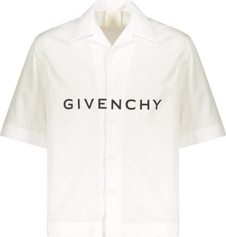 Givenchy Short Sleeve Shirt - Heren - Korte mouwen Overhemden - Wit - M - Katoen - Overhemden