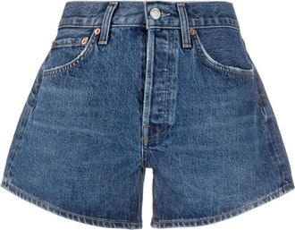 A Gold E high-waist denim shorts - women - Organic Cotton - 31 - Blue