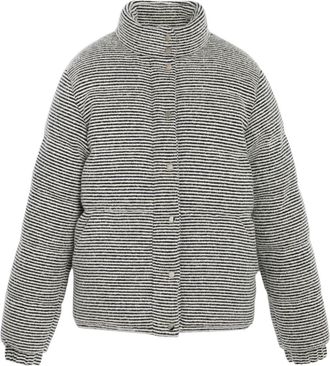 Barrie striped cashmere-blend puffer jacket - women - Feather Down/Cashmere/Silk/Virgin Wool - XL/XXL - Black
