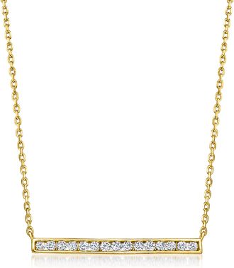 RS Pure by Ross-Simons Lab-Grown Diamond Bar Necklace in 18kt Gold Over Sterling