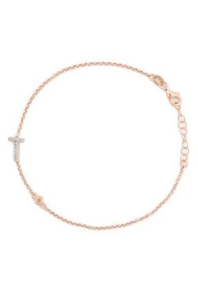 Meshmerise Diamond Initial Bezel Bracelet in Rose-T at Nordstrom Rack