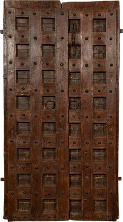 Biscottini International Biscottini - Puerta Corredera Medieval Antigua Interior O Exterior De Madera Maciza Y Hierro