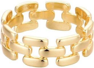 Adornia Adornia 14K Plated Grid Pattern Band Ring