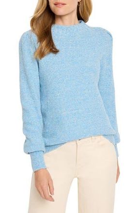 Nic+Zoe Waffle Stitch Crewneck Sweater in Blue Jewel at Nordstrom Rack, Size X-Large