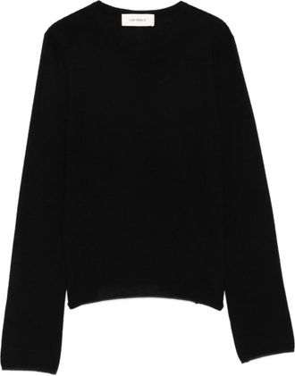 Lisa Yang Fijngebreide Trui met Ronde Hals - Dames - Cashmere truien - Zwart - XS - Kasjmier - Truien & Vesten