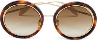 Alexander McQueen Occhiali da sole tondi - Marrone