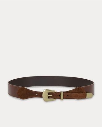 Fortela Taylor Double Leather Belt in Brown at Nordstrom, Size 70