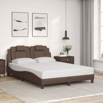 vidaXL Vidaxl - Estructura De Cama Sin Colch&oacute;n Cuero Sint&eacute;tico Marr&oacute;n 120x200cm