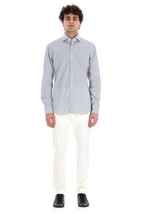Barba Micro Pattern Cotton Shirt Line Dandylife