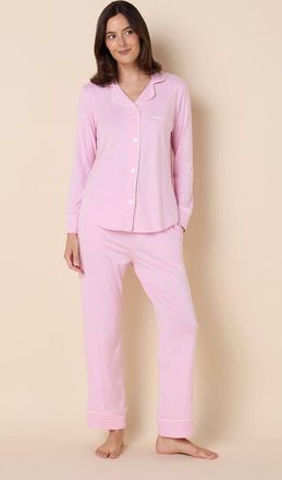 The Cats Pajamas Pima Knit Pajama Set in Powder Pink at Nordstrom, Size X-Small
