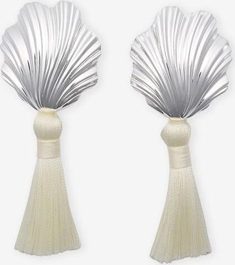 Julietta Silberne Ohrringe mit Quasten Coquille