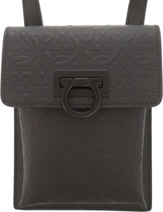 Ferragamo Black Leather Shoulder Bag (Pre-Owned)