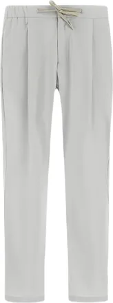 Herno Classic Cut Grey Stretch Nylon Trousers With Elastic Waistband