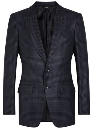 Tom Ford Houndstooth Wool Blazer - Navy - 48 (IT48 / M)