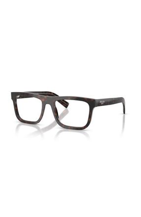 Prada 55mm Rectangle optical glasses in Tortoise at Nordstrom