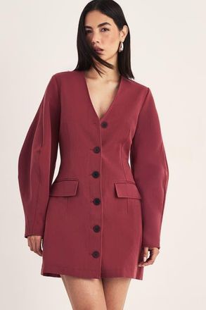 NASTY GAL Button Through Mini Blazer Dress in Tobacco at Nordstrom, Size 10