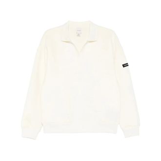 Calvin Klein Sweatshirts, female, White, Size: XS V-neck Long Sleeve Sweater