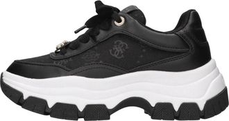 Guess Berrett Sneaker - Dames - Sneakers - Zwart - 35 EU - Leer - Schoenen