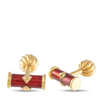 Tiffany & Co. Schlumberger 18K Yellow Gold Enamel Cufflinks TI02-100826