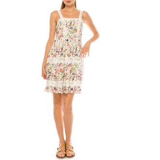 A Collective Story Floral Lace Detail Sundress in Bright White at Nordstrom, Size X-Large