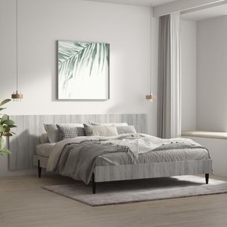 vidaXL Cabecero Pared Madera Contrachapada Gris Sonoma 240x1,5x80 Cm Vidaxl