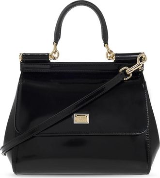 Dolce & Gabbana Sicily Small schoudertas - Dames - Handtassen - Zwart - ONE Size - Leer - Tassen