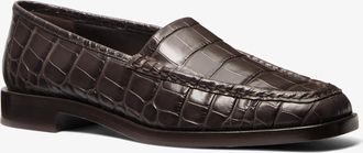 Michael Kors Carolyn Crocodile Embossed Leather Loafer
