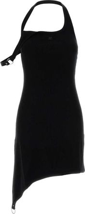 Courr&egrave;ges Undressed Rib Knit Mini Dress - Dames - Korte kleedjes - Zwart - S - Polyester - Kleedjes