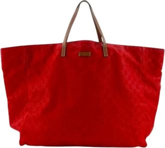 Gucci Pre-owned Tote Bags, female, Red, Size: ONE SIZE Pre-owned Nylon Tote Bag