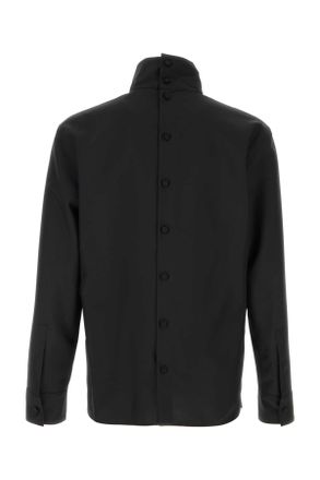 Gucci Mens Black Tech Panama Shirt Nero Exterior: Polyester Camicie