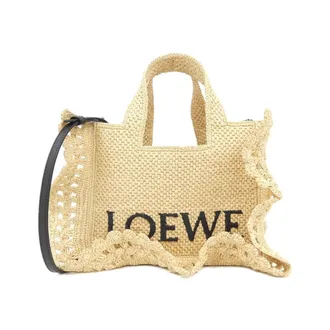 Loewe Beige Raffia Viscose Leather Handbag Tote Bag (Pre-Owned)