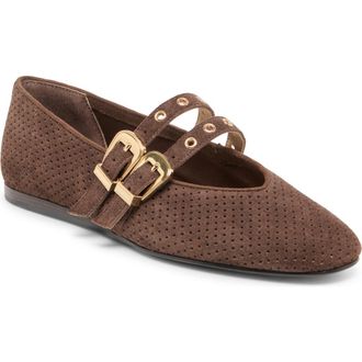 Dolce Vita Baylee Grommet Mary Jane Flat in Dark Brown Perforated at Nordstrom Rack, Size 7.5
