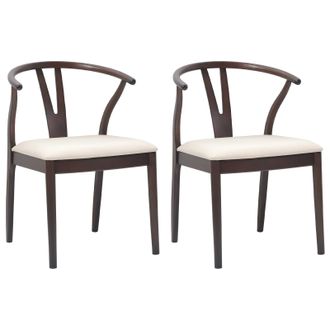 vidaXL Silla De Comedor 2 Pcs Marr&oacute;n Claro Y Claro Vidaxl