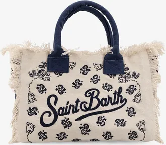 MC2 Saint Barth Womens Handbag Vanity Cotton Beige Handbags Hand Bags