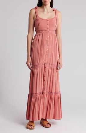 By Design Sicily Lace Tiered Maxi Dress in Tigerlily at Nordstrom Rack, Size X-Small