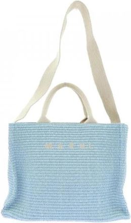 Marni Pre-owned East-West Katoen Nylon Tote Bag - Dames - Vintage Schoudertas - Blauw - ONE Size - Katoen - Vintage