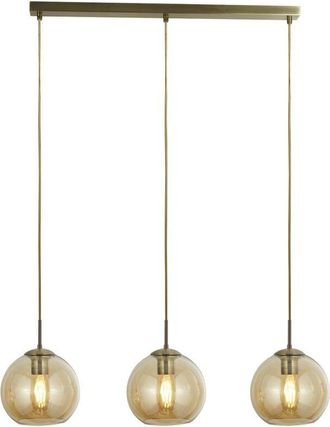 Searchlight Searchlight - Lampadario Contemporaneo Balls Acciaio Adjustable Vetro Ambra 3 Luci E27