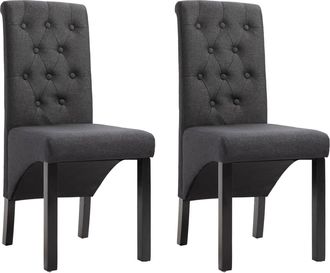 vidaXL Vidaxl - Sillas De Comedor 2 Unidades Tela Gris Oscuro
