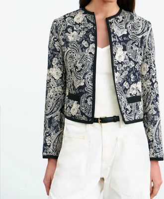 Nili Lotan Bono Jacket In Mixed Paisley Print