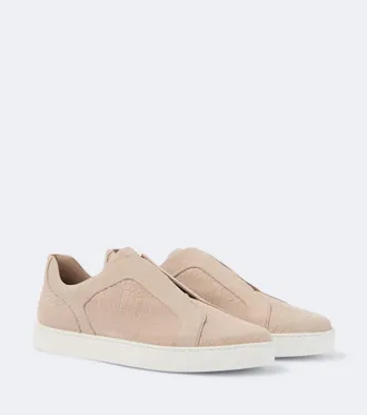 Manolo Blahnik Agilio croc-effect leather slip-on sneakers