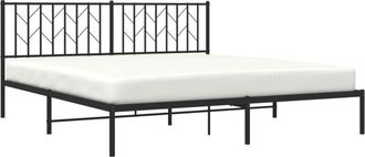 vidaXL Estructura Cama Sin Colch&oacute;n Con Cabecero Metal Negro 183x213 Cm Vidaxl