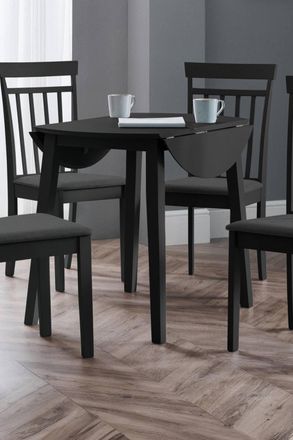 Julian Bowen Coast Round 2-4 Seater Drop Leaf Dining Table in Black